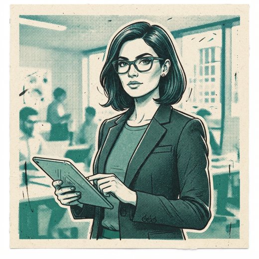 Riso portrait of a marketing manager persona