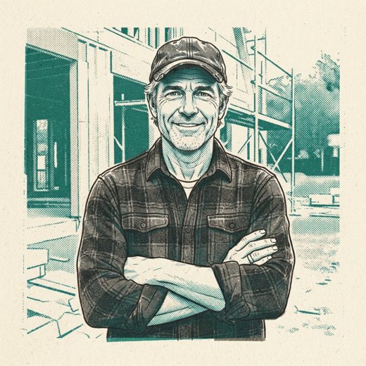 Riso portrait of a contractor persona